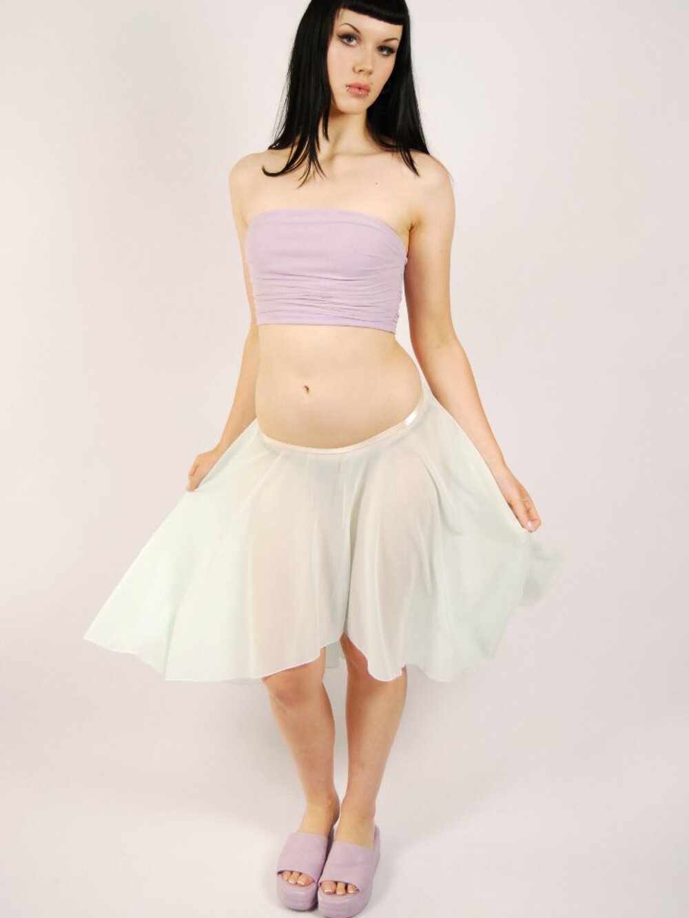 70s Sheer Skirt (S) small aqua blue vintage fairy mermaid dance costume coquette